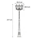 Black Vintage Triple Head Outdoor Post Lantern