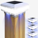 Solar Post Lights with Blue Accent - 4 Pack