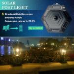 Solar Motion Sensor Post Light - Waterproof Outdoor Lamp