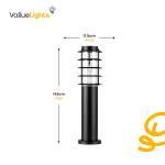 MiniSun Modern Black Stainless Steel Lamp Posts Set