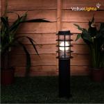 MiniSun Modern Black Stainless Steel Lamp Posts Set