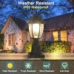 Solar Motion Sensor Post Light - Waterproof Outdoor Lamp