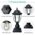 Solar Motion Sensor Post Light - Waterproof Outdoor Lamp