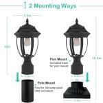 Solar Motion Sensor Post Light - Waterproof Outdoor Lamp