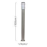 MiniSun Modern Stainless Steel 1m Bollard Light