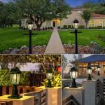 Solar Motion Sensor Post Light - Waterproof Outdoor Lamp