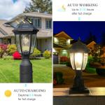 Solar Motion Sensor Post Light - Waterproof Outdoor Lamp
