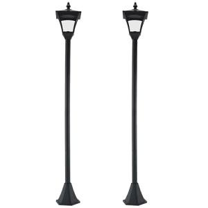 Set of 2 Solar LED Garden Post Lights