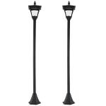 Set of 2 Solar LED Garden Post Lights