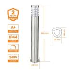 Outdoor LED Triangular Bollard Light, Stainless Steel