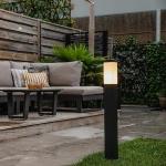 Modern Dark Gray Outdoor Bollard Lamp Post
