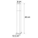 Modern Dark Gray Outdoor Bollard Lamp Post