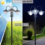 Outsunny Solar Lamp Post with Planter - 3 Heads