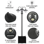 Outsunny Solar Lamp Post with Planter - 3 Heads