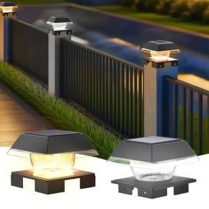 Solar Post Cap Lights – 12 LEDs, Waterproof