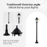 Victorian Style 1.2m Black Outdoor Lamp Post