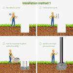 13ft Solar Street Light Pole with Steel Anchors