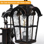 Black Roman Outdoor Triple Head Lamp Post