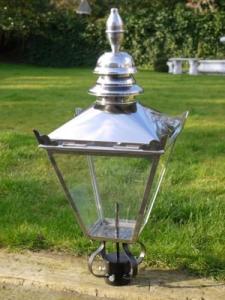 Large Vintage Stainless Steel Garden Post Lantern
