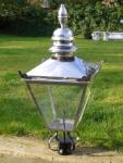 Large Vintage Stainless Steel Garden Post Lantern