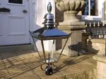 Large Vintage Stainless Steel Garden Post Lantern