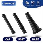 Black Cast Aluminum Lamp Post with Crossbars