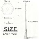 76" Black Cast Aluminum Lamp Post with Crossbars