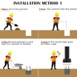 10 Ft Adjustable Metal Street Lamp Post