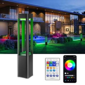 Smart Colour Changing Outdoor Bollard Lights with App Control