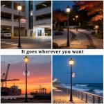 Black Cast Aluminum Lamp Post with Crossbars