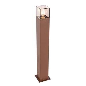 Rust Brown Industrial Outdoor Bollard Lamp 70 cm