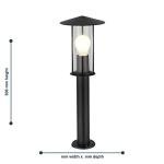 Black Outdoor 50cm Garden Post Light
