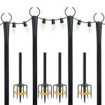 TimberAura 10 ft String Light Poles - 4 Pack
