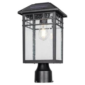Modern Solar Post Light with Black Finish