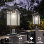 Modern Solar Post Light with Black Finish