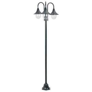 Dark Green Garden Lamp Post with 3 Lanterns