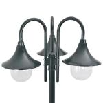 Dark Green Outdoor Post Light with 3 Lanterns