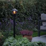 Modern Black Outdoor Bollard Lamp with LED E27