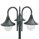 Dark Green Outdoor Post Light with 3 Lanterns
