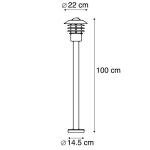 Modern Black Outdoor Bollard Lamp with LED E27