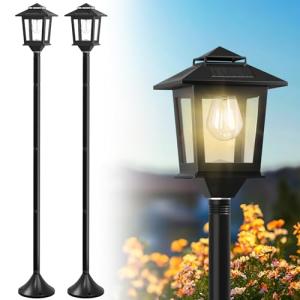 Joyoowild Black Solar Lamp Post Light