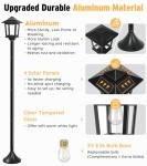Joyoowild Black Solar Lamp Post Light
