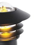 Modern Black Outdoor Bollard Lamp with LED E27