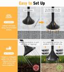 Joyoowild Black Solar Lamp Post Light