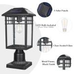 Modern Solar Post Light with Black Finish