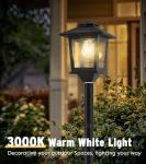 Joyoowild Black Solar Lamp Post Light