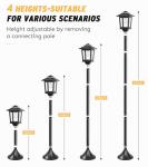 Joyoowild Black Solar Lamp Post Light