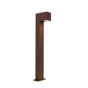 Rust Brown Industrial Outdoor Bollard Lamp - 65 cm