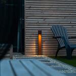Rust Brown Industrial Outdoor Bollard Lamp - 65 cm
