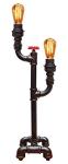 Vintage Industrial Water Pipe Table Lamp with Uplighter